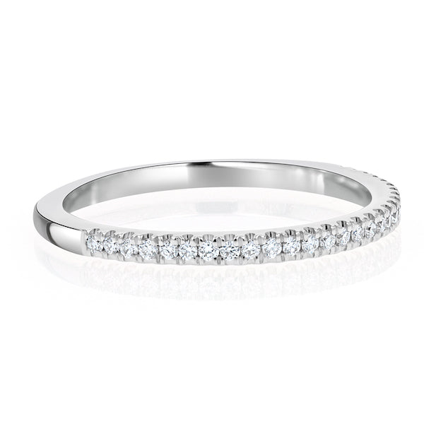 Half-Eternity 0.15 Carat Diamond 14K White Gold Wedding Band