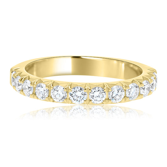 Stunning 0.78 Carat Diamond 14K Yellow Gold Scallop Edge Band