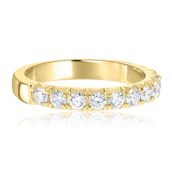 Stunning 0.78 Carat Diamond 14K Yellow Gold Scallop Edge Band