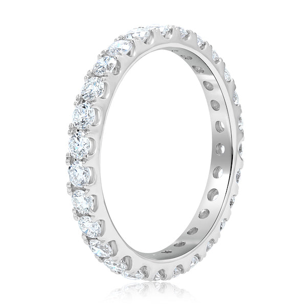 Lovely 1.08 Carat Diamond 18K White Gold Split-Prong Eternity Band
