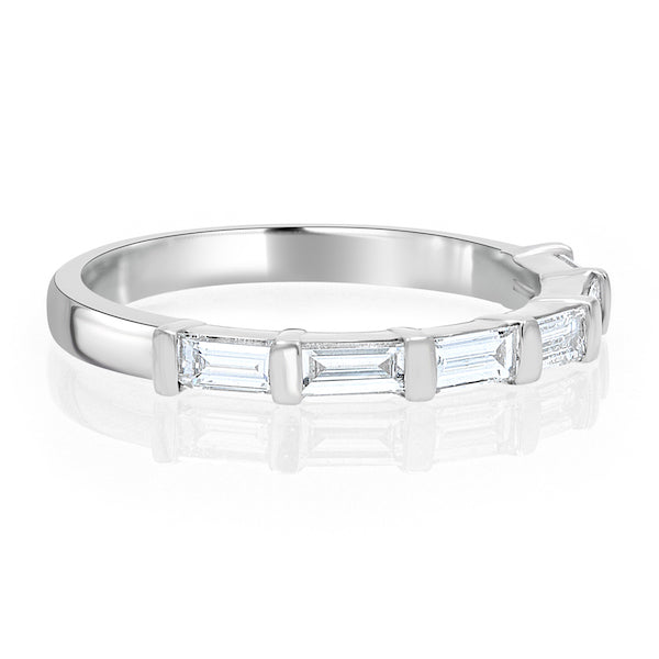 Adoring 0.62 Carat Baguette Diamond Platinum Wedding Band