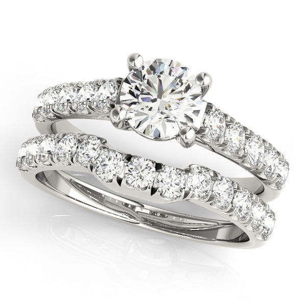 Round Diamond Single Row Engagement Ring