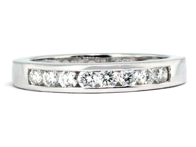 Platinum Channel-Set Diamond Wedding Band