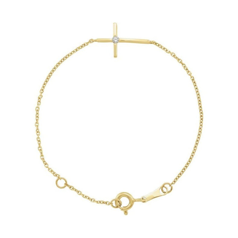 Youth Sideways Cross Bracelet