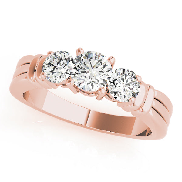 14K Rose Gold 1 CT Diamond Three-Stone Engagement Ring