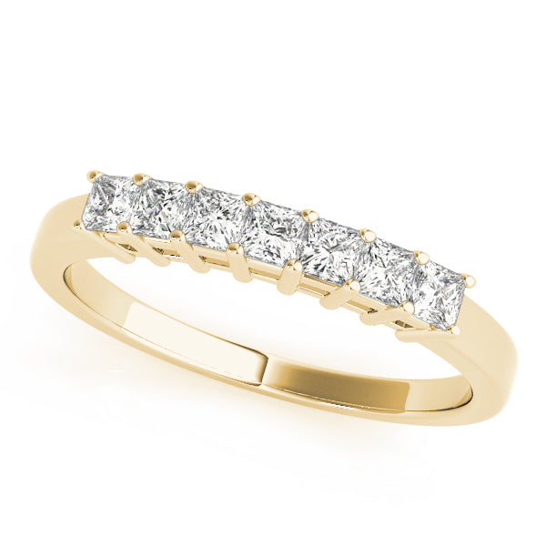 18K Yellow Gold Square Diamond Wedding Ring