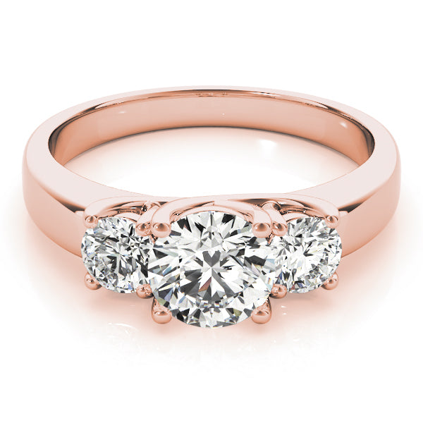 14K Rose Gold 1 CT Diamond Three-Stone Engagement Ring
