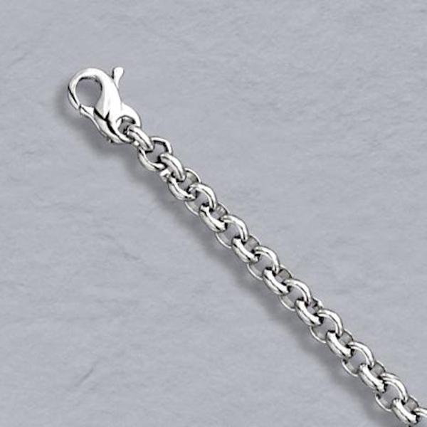Designer 7" 14K White Gold Rolo Bracelet