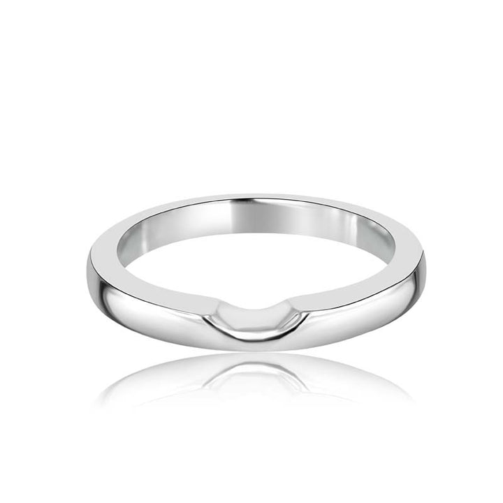 Wide Domed 2.4mm High Polish Platinum Band