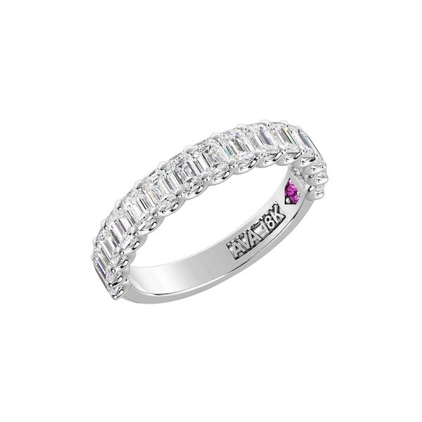 2.75 Carat Emerald-Cut Diamond Halfway Platinum Band