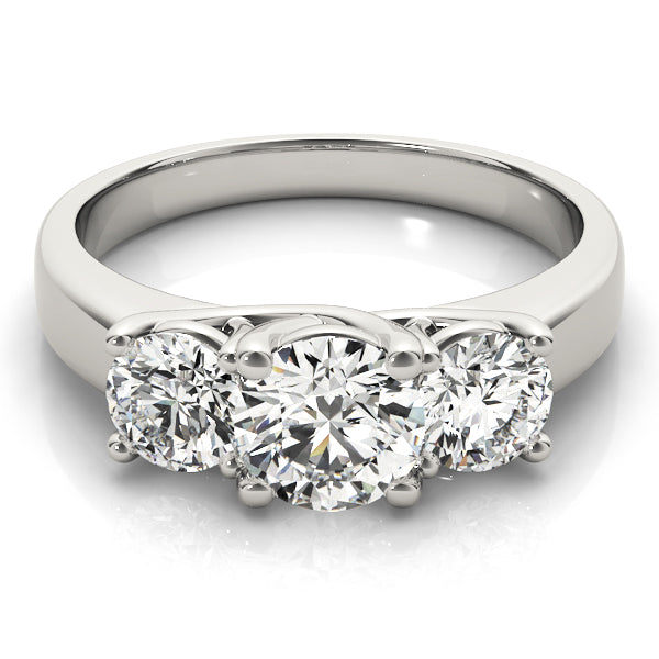 1 CT Round Diamond Three Stone Engagement Ring