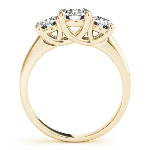 18K Yellow Gold 1 ct Diamond Three-Stone Engagement Ring