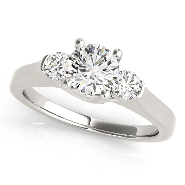 Round Diamond 3-Stone Engagement Ring