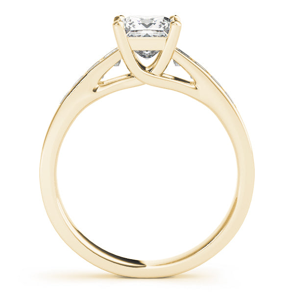 14K Yellow Gold 1 CT Square Diamond Engagement Ring