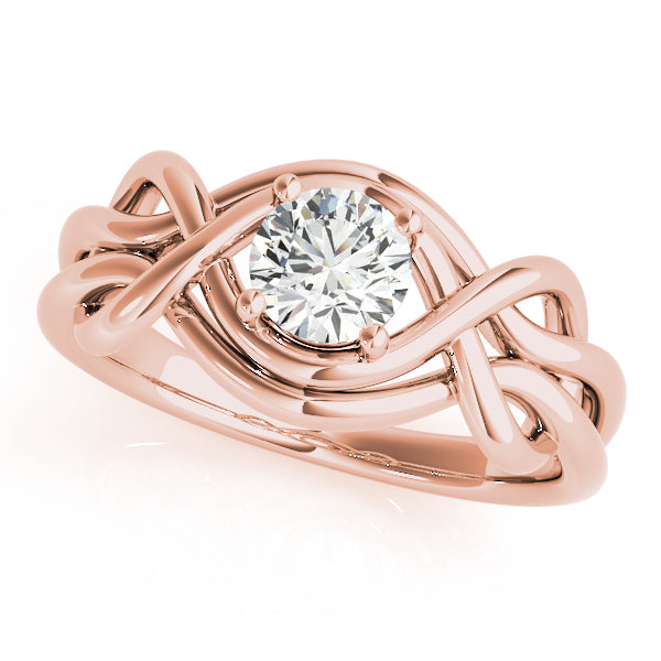14K Rose Gold Round Diamond Fashion Ring