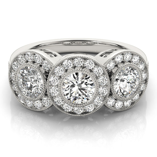 3-Stone Round Diamond Engagement Ring