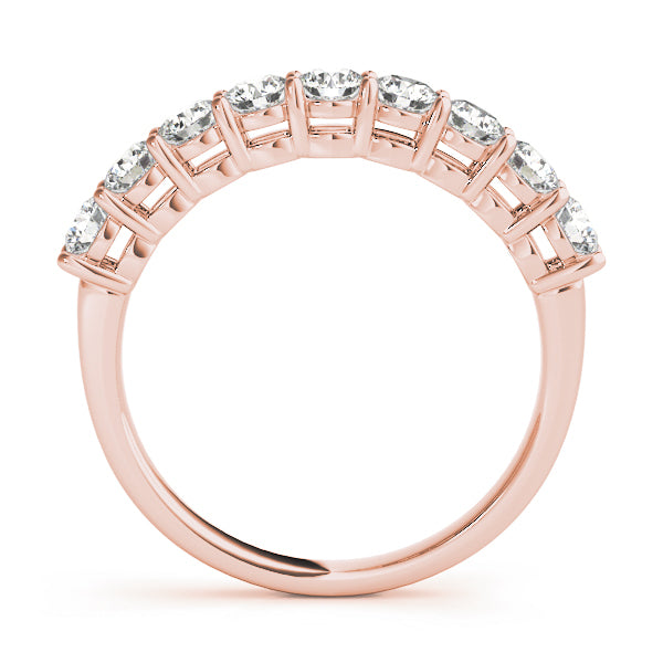 18K Rose Gold 9-Diamond Wedding Ring | 1 CT