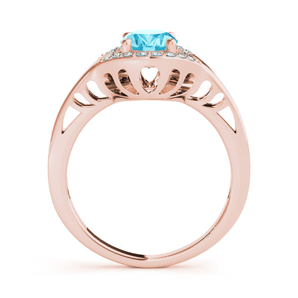 14K Rose Gold Diamond Oval Ring