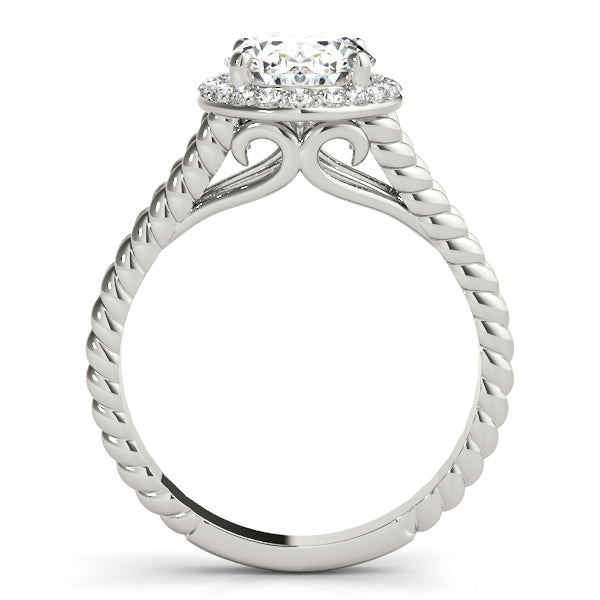 Oval Diamond Halo Engagement Ring | 0.95 CT