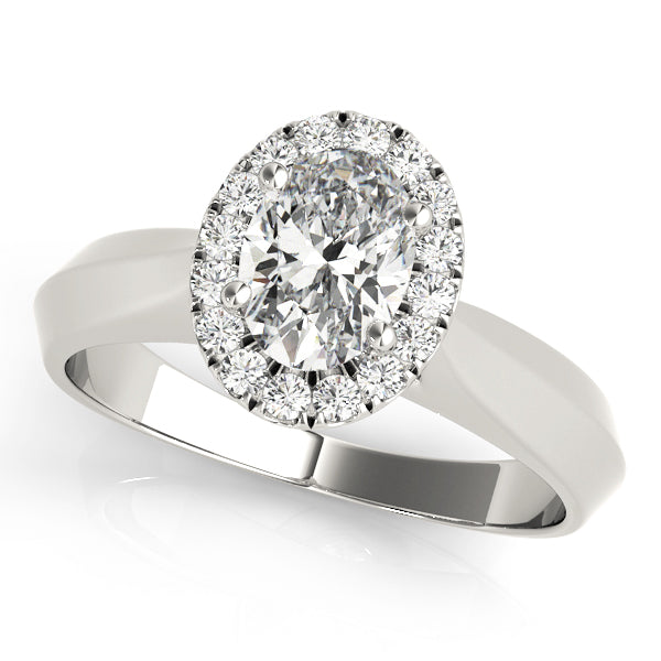 Oval Diamond Halo Engagement Ring