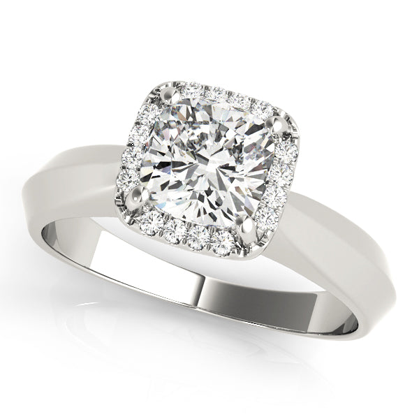 Cushion Diamond Halo Engagement Ring