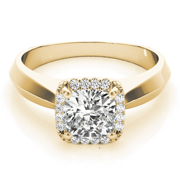 14K Yellow Gold 1 CT Cushion Diamond Halo Ring