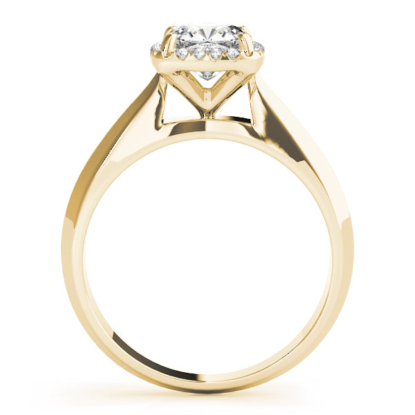 14K Yellow Gold 1 CT Cushion Diamond Halo Ring