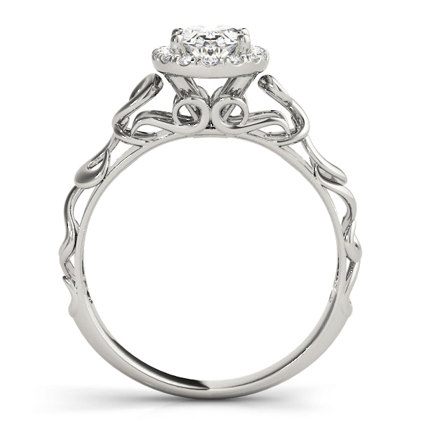 Oval Diamond Halo Engagement Ring