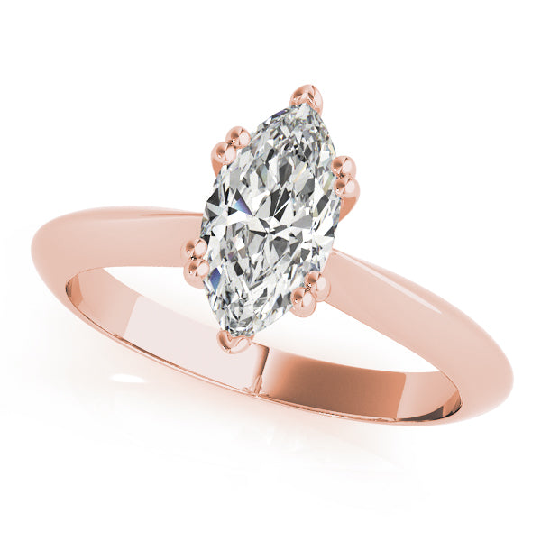 14K Rose Gold 1 CT Marquise Diamond Engagement Ring