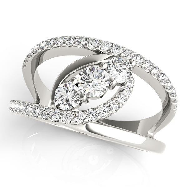 Multi-Diamond Fashion Ring in Premium Metal