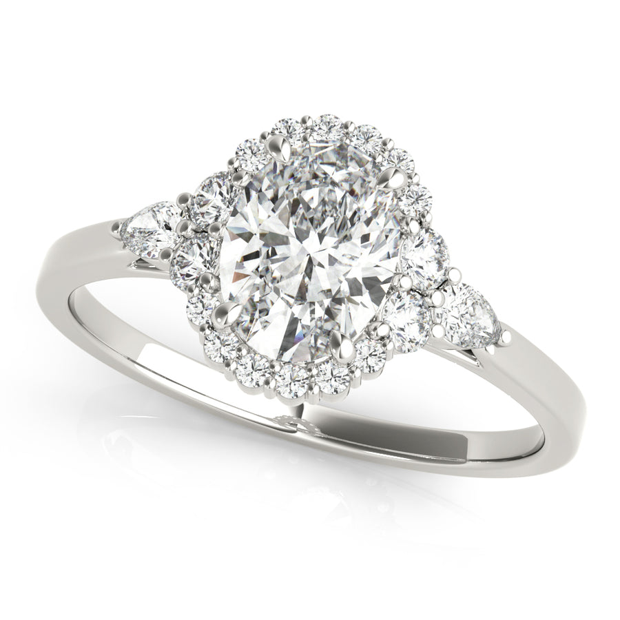 Oval Diamond Halo Engagement Ring