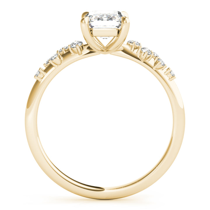 14K Yellow Gold Emerald Diamond Engagement Ring