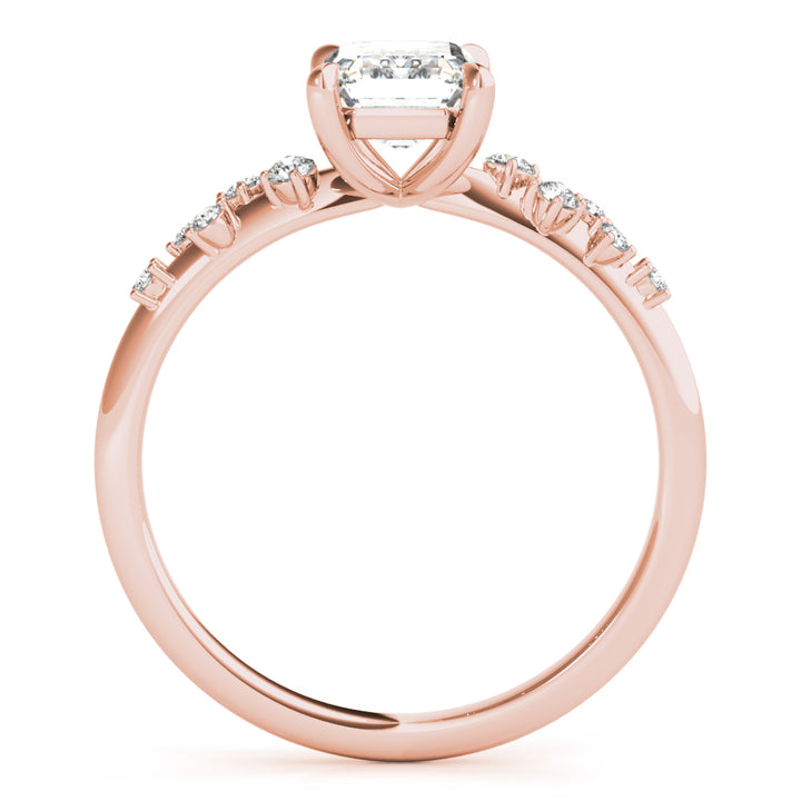 14K Rose Gold Emerald Diamond Fashion Ring
