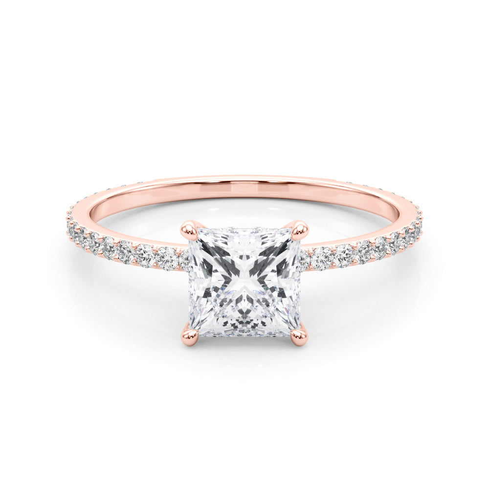 18K Rose Gold 1 CT Diamond Halo Engagement Ring