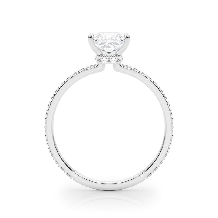 Diamond Halo Square Center Engagement Ring