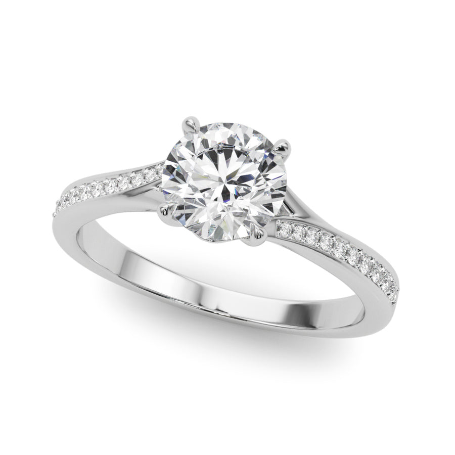 0.5 CT Round Diamond Engagement Ring in White Gold