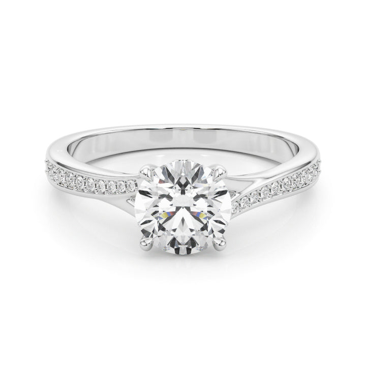 0.5 CT Round Diamond Engagement Ring in White Gold