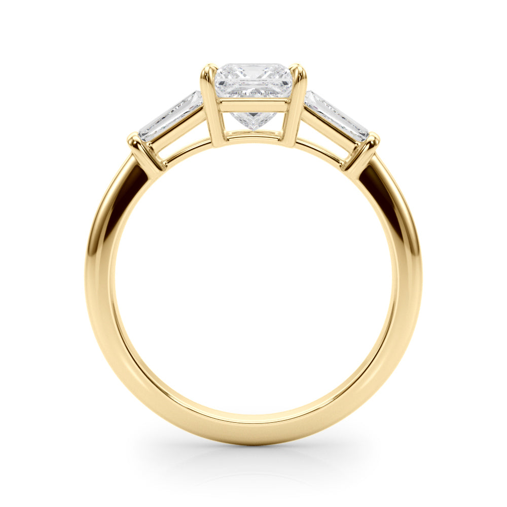 18K Yellow Gold 1ct Diamond Three-Stone Engagement Ring