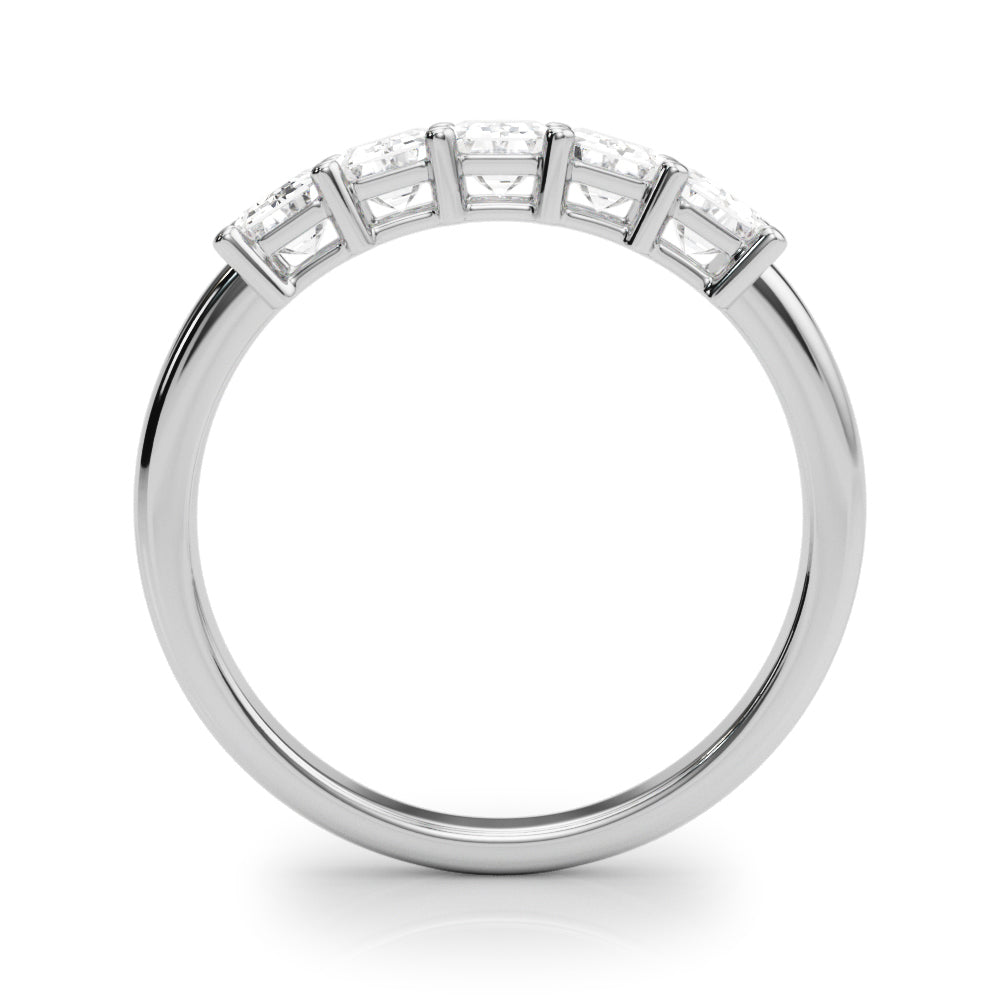 Multi-Diamond Emerald Cut Wedding Ring