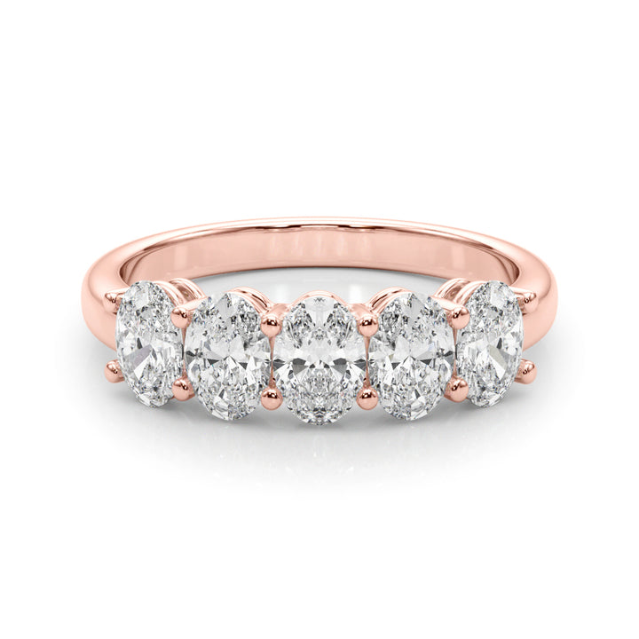 18K Rose Gold Oval Diamond Wedding Ring