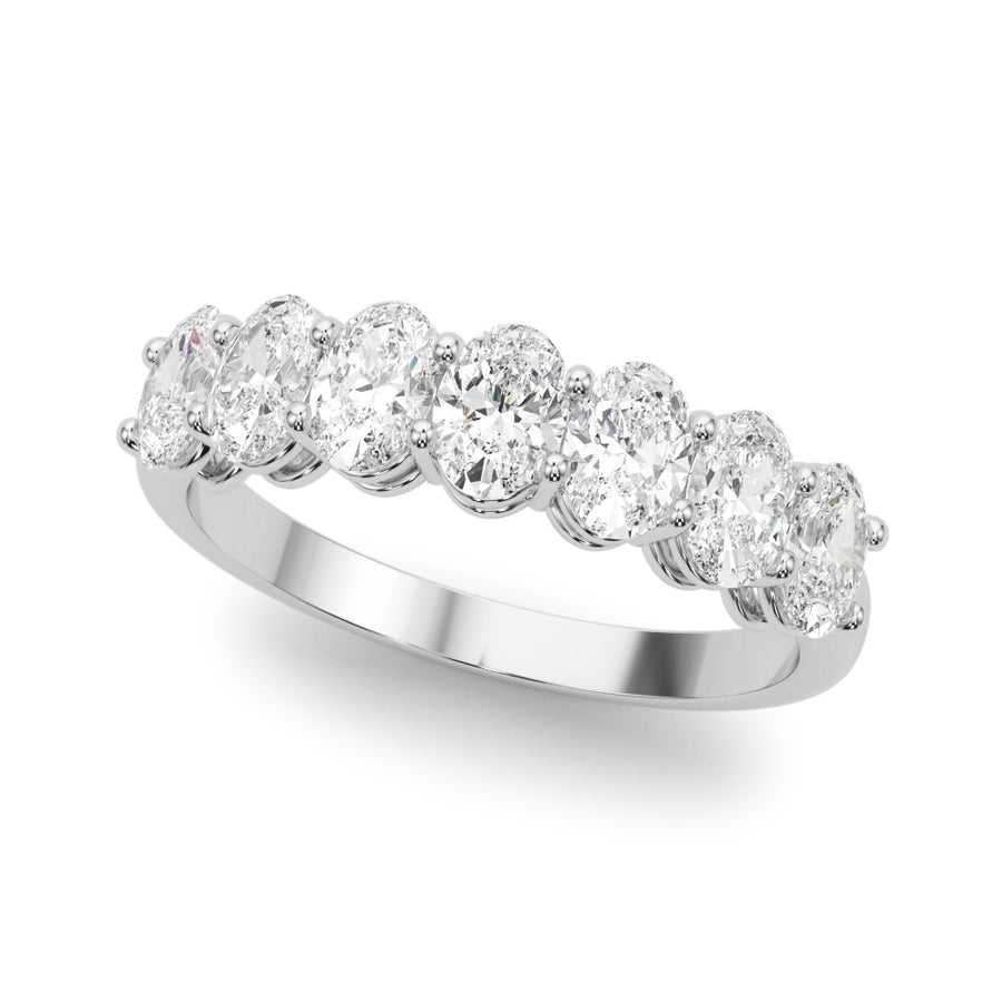 Multi-Diamond Oval Wedding Ring in Premium Metals
