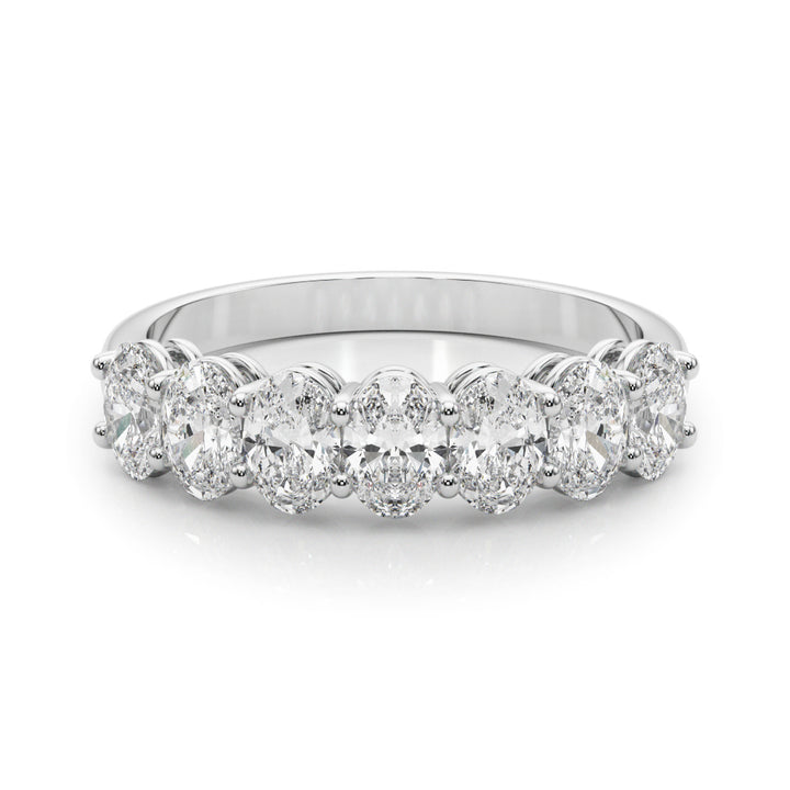 Multi-Diamond Oval Wedding Ring in Premium Metals