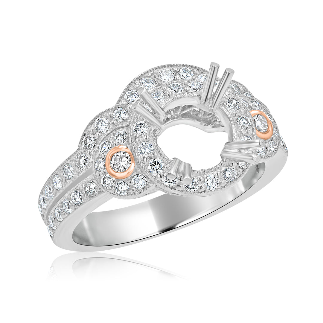 Antique Platinum & 18KR Engagement Setting | Washington Diamond