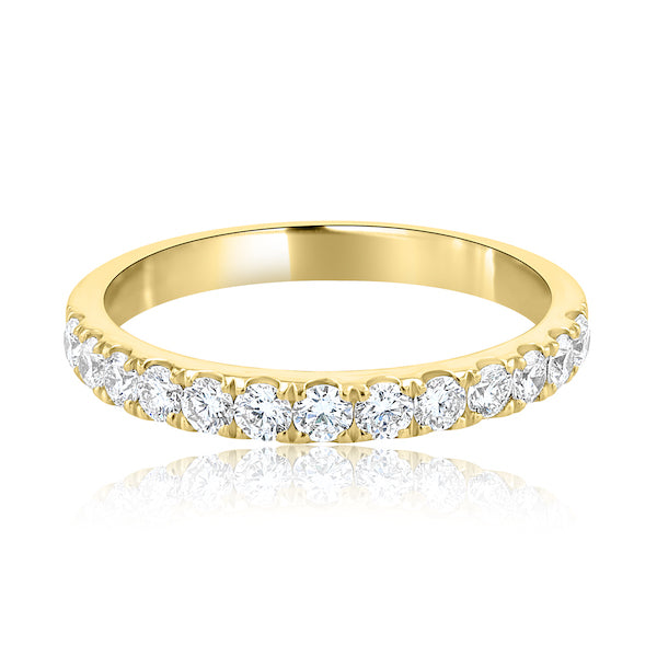 Split-Prong 0.55 Carat Diamond 18K Yellow Gold Wedding Band