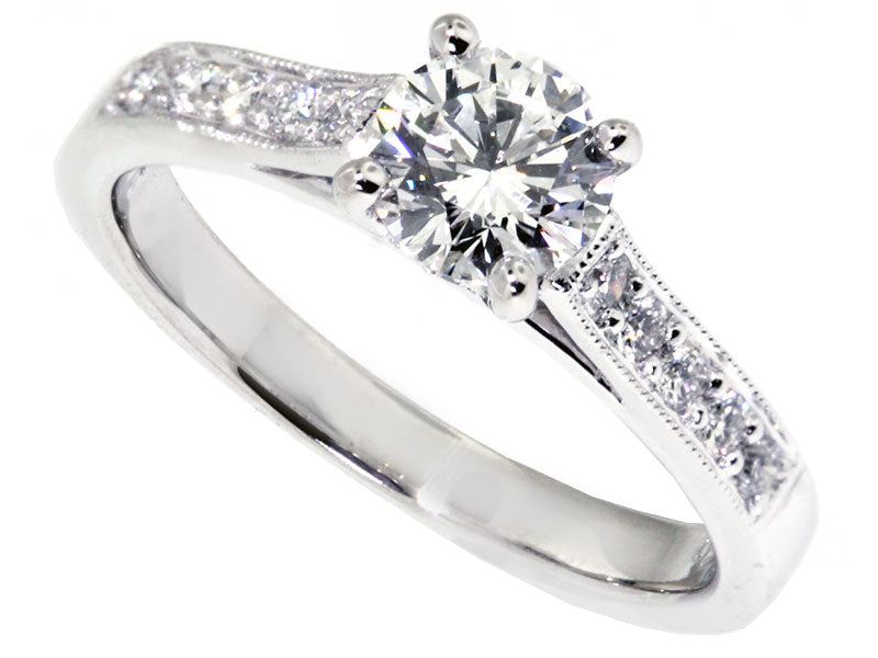 Platinum Bead-set  Cathedral Engagement Setting | Washington Diamond