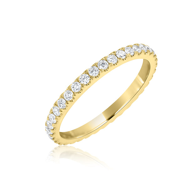 Thin 0.58 Carat Diamond 18K Yellow Gold Eternity Band