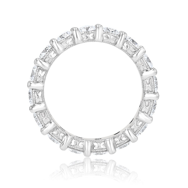 Handmade 2.14 Carat Diamond Platinum Milgrain Edge Eternity Band