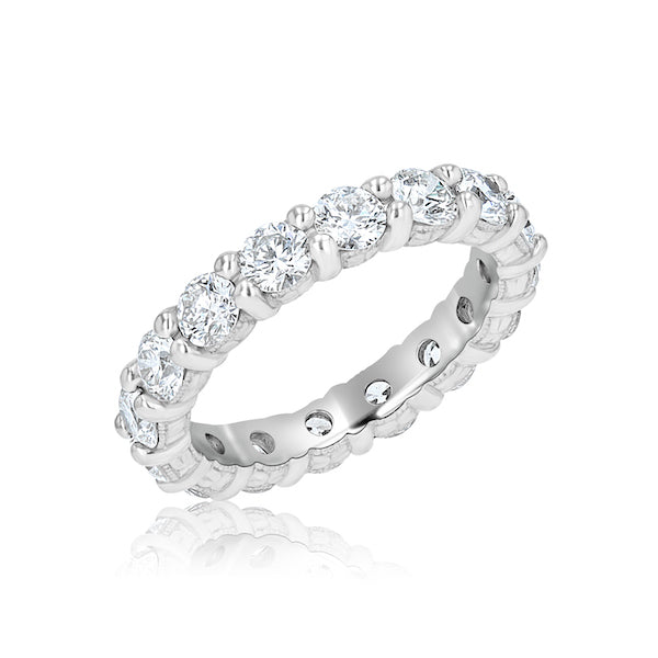 Handmade 2.14 Carat Diamond Platinum Milgrain Edge Eternity Band