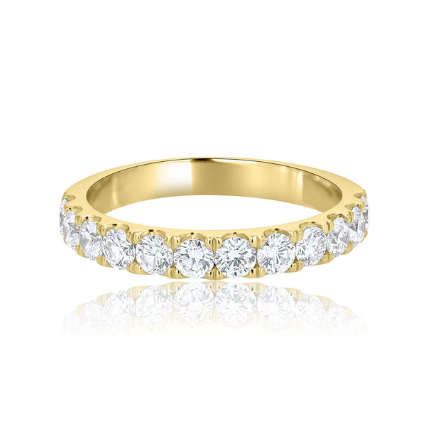 Single-Row 1.00 Carat Diamond 14K Yellow Gold Wedding Band