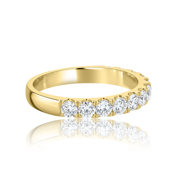 Single-Row 1.00 Carat Diamond 14K Yellow Gold Wedding Band